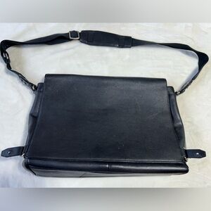 Thomas Lyte England Black Leather Briefcase / Laptop Bag – Made in England